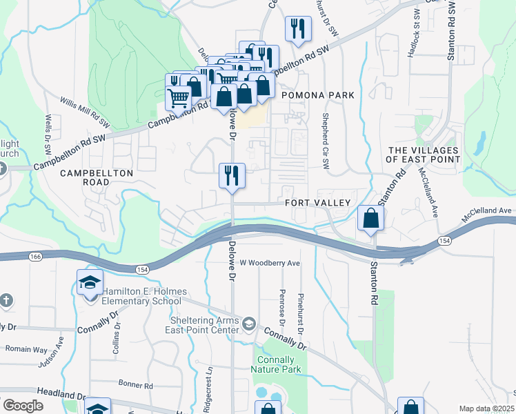 map of restaurants, bars, coffee shops, grocery stores, and more near 2060d Alison Court Southwest in Atlanta