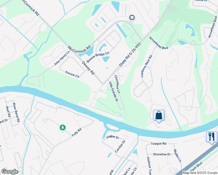 map of restaurants, bars, coffee shops, grocery stores, and more near 2153 Burcale Road in Myrtle Beach