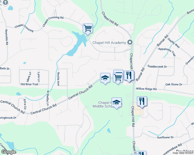 map of restaurants, bars, coffee shops, grocery stores, and more near 1240 Brentwood Court in Douglasville