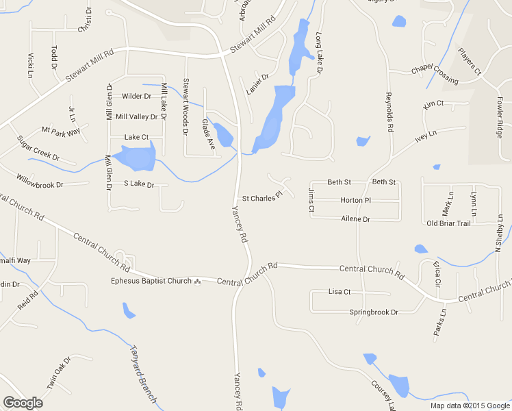 map of restaurants, bars, coffee shops, grocery stores, and more near 5191 Saint Charles Place in Douglasville