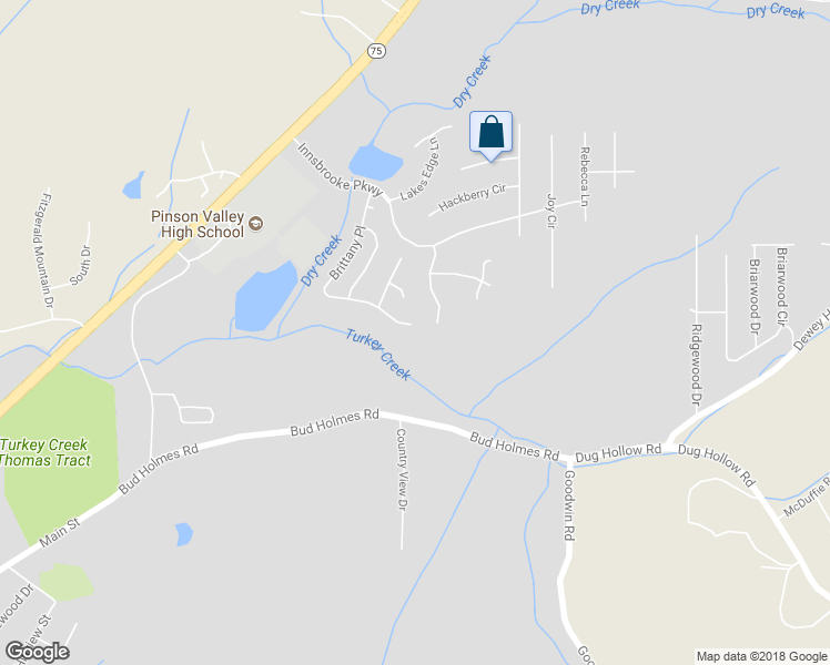 map of restaurants, bars, coffee shops, grocery stores, and more near 6704 Brittany Place in Pinson