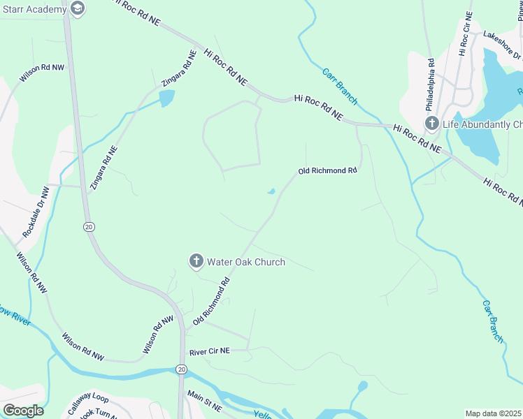 map of restaurants, bars, coffee shops, grocery stores, and more near 1606 Parker Drive Northeast in Conyers