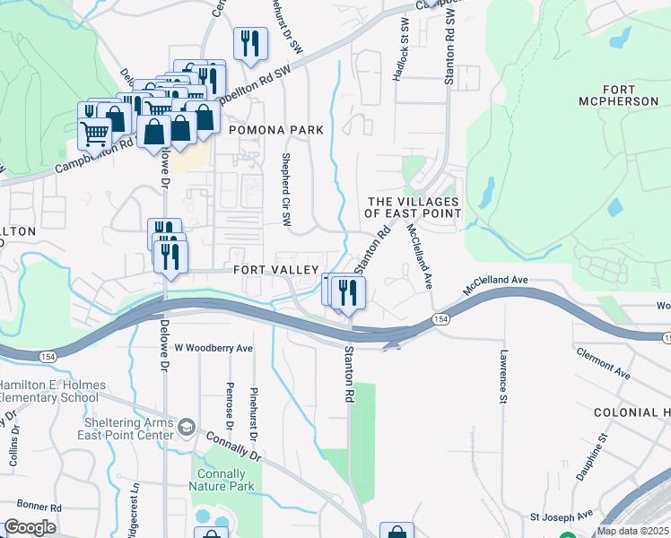 map of restaurants, bars, coffee shops, grocery stores, and more near 2 Sweetbriar Circle in Atlanta