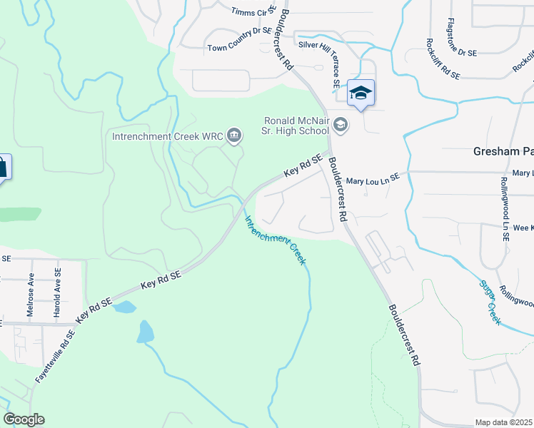map of restaurants, bars, coffee shops, grocery stores, and more near 2995 Boulder Walk Court Southeast in Atlanta