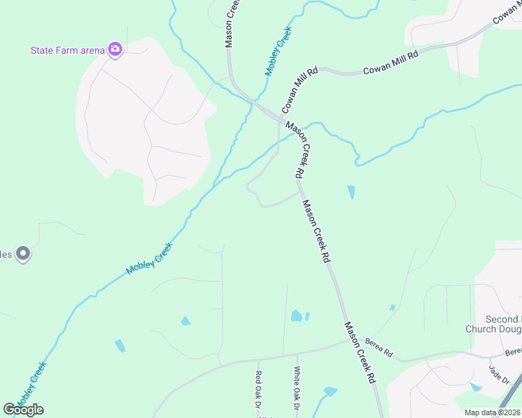 map of restaurants, bars, coffee shops, grocery stores, and more near 3811 Mason Creek Road in Winston