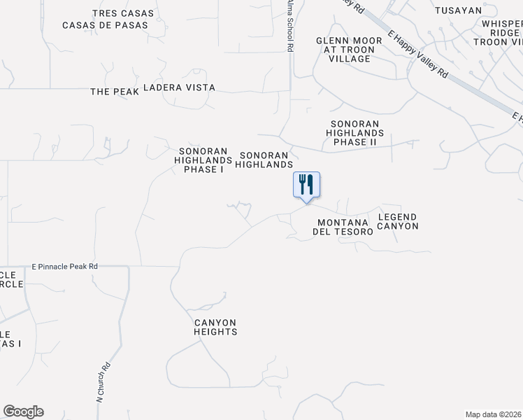 map of restaurants, bars, coffee shops, grocery stores, and more near 10319 East Pinnacle Peak Road in Scottsdale