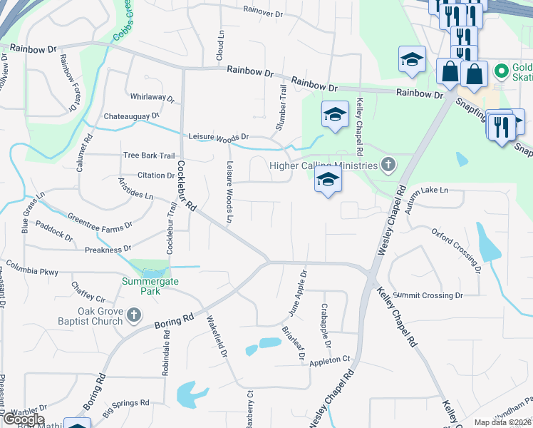 map of restaurants, bars, coffee shops, grocery stores, and more near 2901 Greenspan Court in Decatur