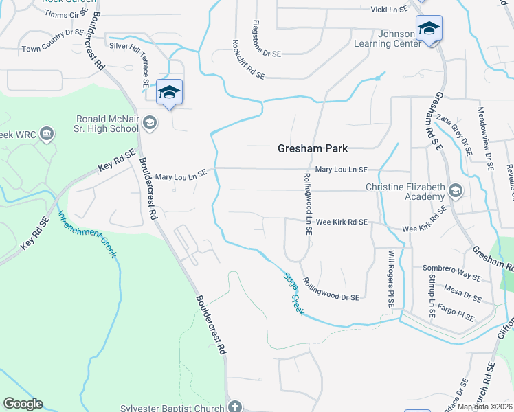 map of restaurants, bars, coffee shops, grocery stores, and more near 1727 Wee Kirk Road Southeast in Atlanta