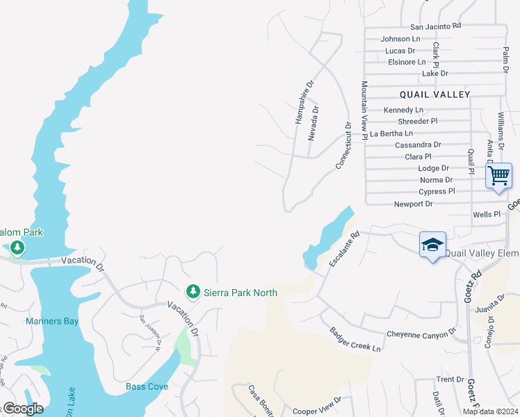 map of restaurants, bars, coffee shops, grocery stores, and more near in Menifee