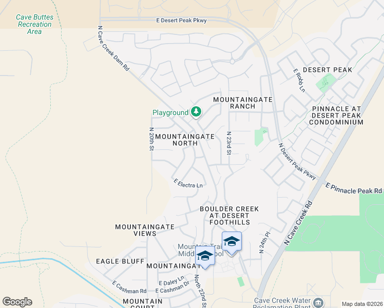 map of restaurants, bars, coffee shops, grocery stores, and more near 23604 North 21st Place in Phoenix