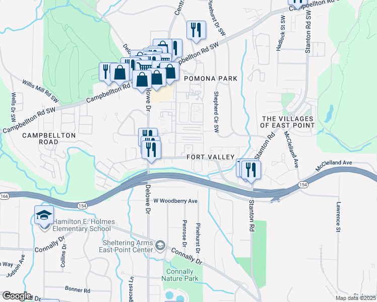 map of restaurants, bars, coffee shops, grocery stores, and more near in Atlanta