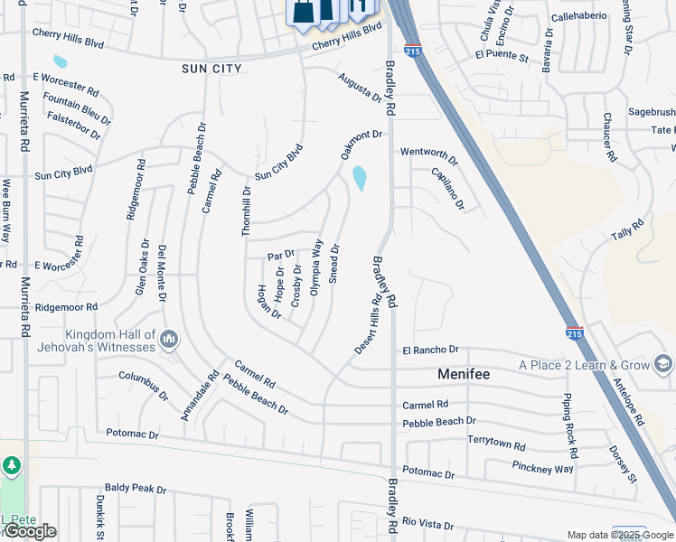 map of restaurants, bars, coffee shops, grocery stores, and more near 28890 Snead Drive in Menifee