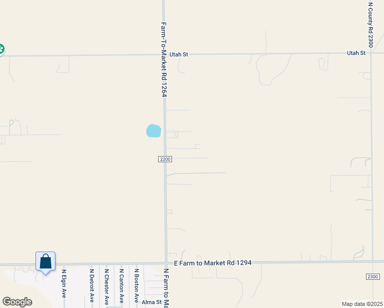 map of restaurants, bars, coffee shops, grocery stores, and more near 11100-11698 Farm-To-Market Road 1264 in Lubbock
