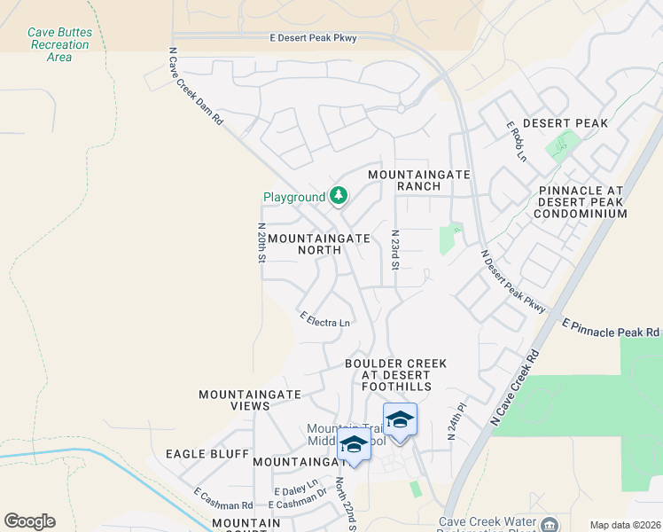 map of restaurants, bars, coffee shops, grocery stores, and more near 23801 North 21st Place in Phoenix