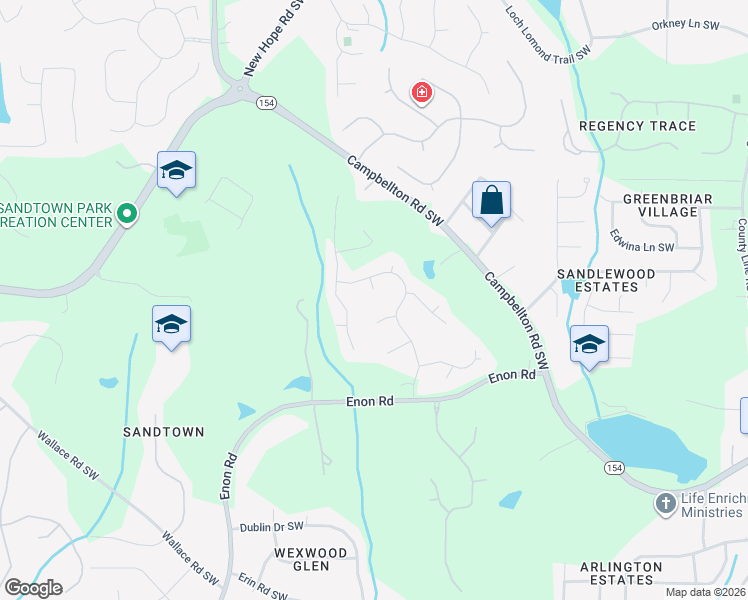 map of restaurants, bars, coffee shops, grocery stores, and more near 125 Piney Court in Atlanta