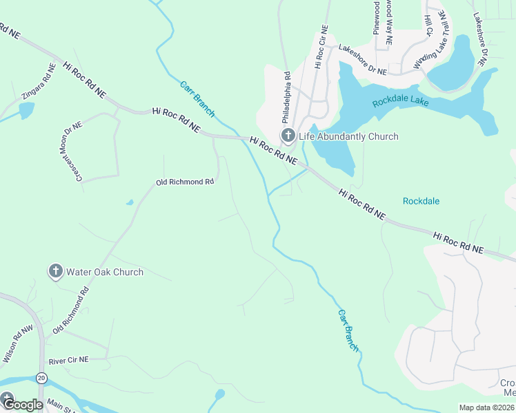 map of restaurants, bars, coffee shops, grocery stores, and more near 3006 Granite Drive Northeast in Conyers