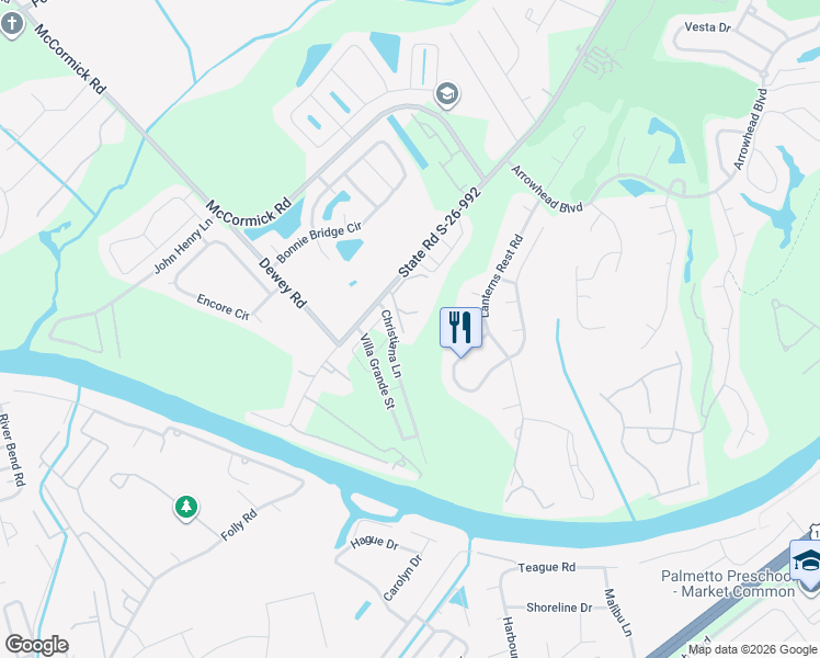 map of restaurants, bars, coffee shops, grocery stores, and more near 1133 Peace Pipe Place in Myrtle Beach