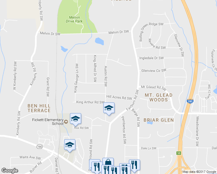 map of restaurants, bars, coffee shops, grocery stores, and more near 1944 Austin Rd SW in Atlanta