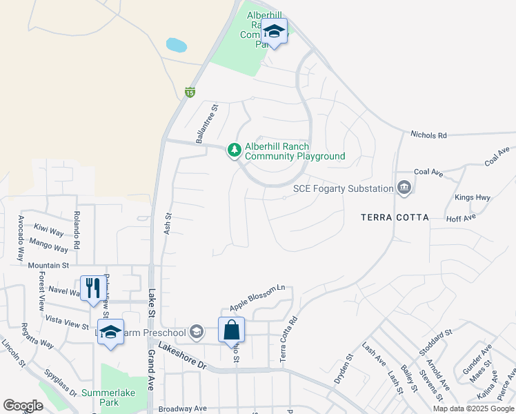 map of restaurants, bars, coffee shops, grocery stores, and more near 4081 Hudson Lane in Lake Elsinore