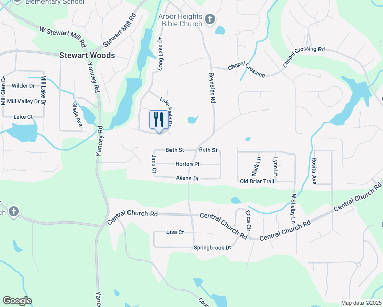 map of restaurants, bars, coffee shops, grocery stores, and more near 3811 Reynolds Road in Douglasville
