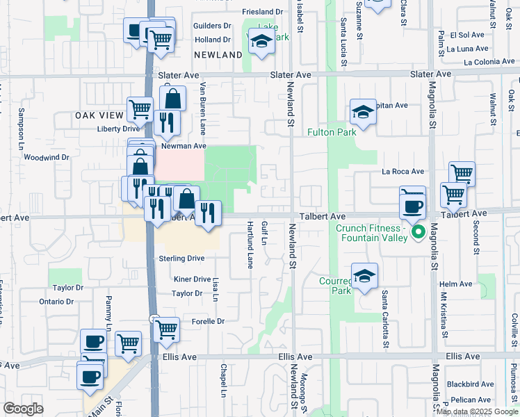 map of restaurants, bars, coffee shops, grocery stores, and more near 17952 Seaglass Drive in Huntington Beach