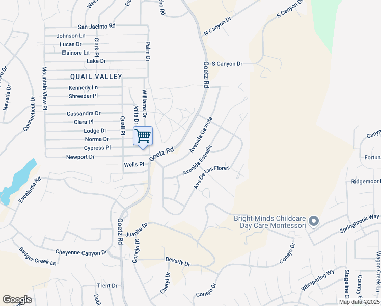map of restaurants, bars, coffee shops, grocery stores, and more near 28891 Avenue Gaviota in Canyon Lake