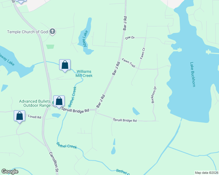 map of restaurants, bars, coffee shops, grocery stores, and more near 1614 Bar J Road in Temple