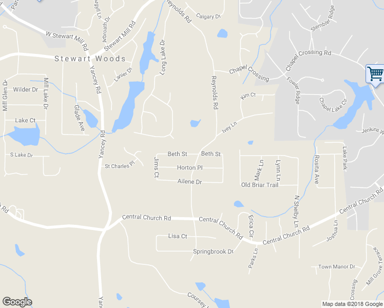 map of restaurants, bars, coffee shops, grocery stores, and more near 5012 Beth Street in Douglasville