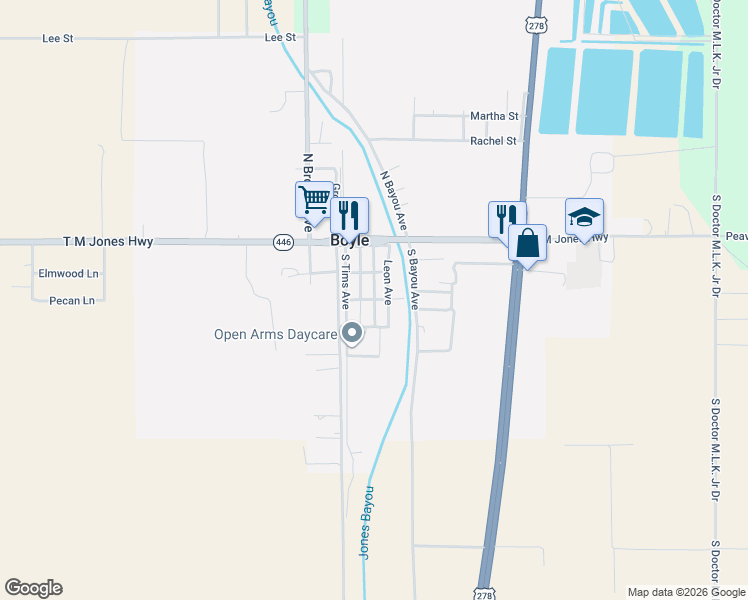 map of restaurants, bars, coffee shops, grocery stores, and more near Adams Street in Boyle
