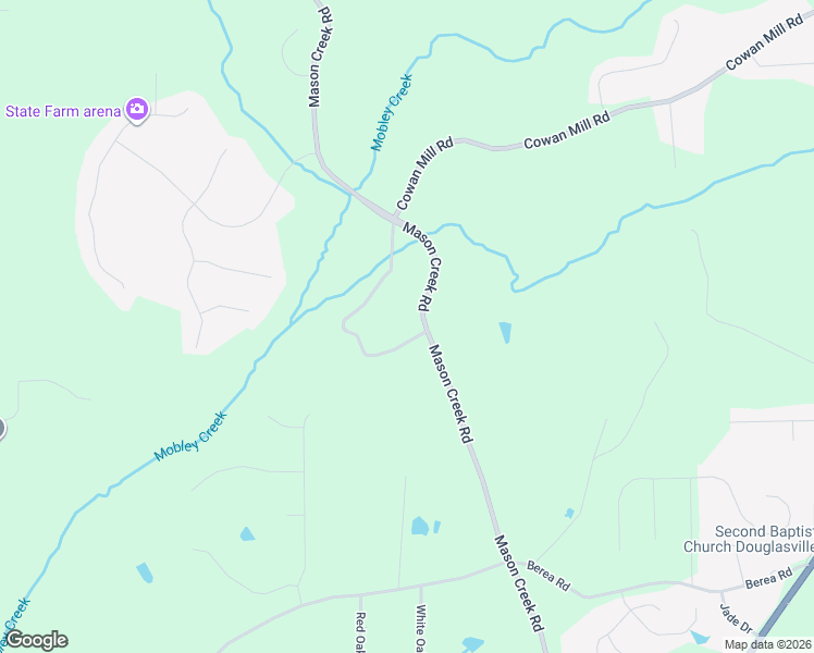 map of restaurants, bars, coffee shops, grocery stores, and more near 3819 Mason Creek Road in Winston