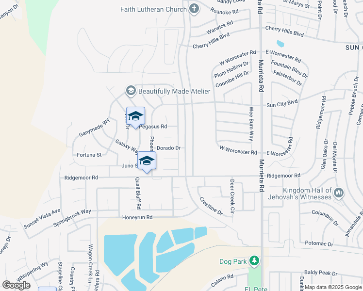 map of restaurants, bars, coffee shops, grocery stores, and more near 28854 Milky Way in Menifee