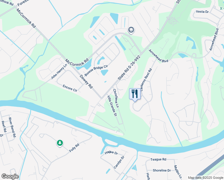 map of restaurants, bars, coffee shops, grocery stores, and more near 300 Granada Street in Myrtle Beach