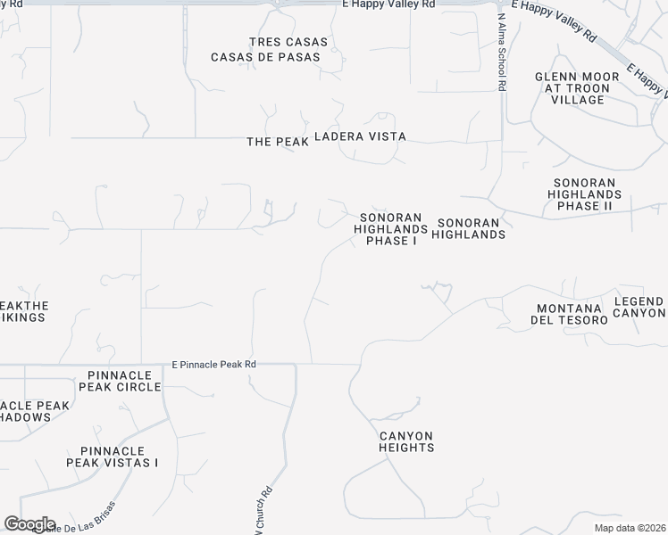 map of restaurants, bars, coffee shops, grocery stores, and more near 23863 North Church Road in Scottsdale