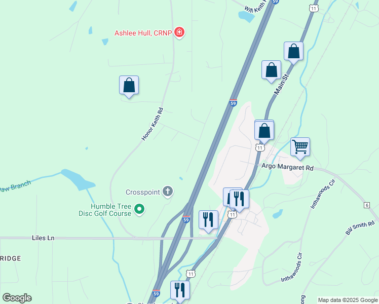 map of restaurants, bars, coffee shops, grocery stores, and more near 6722 Scooter Drive in Trussville