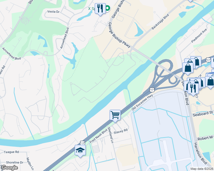 map of restaurants, bars, coffee shops, grocery stores, and more near 438 Harbour View Drive in Myrtle Beach
