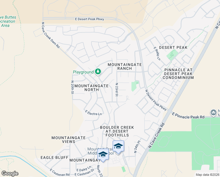 map of restaurants, bars, coffee shops, grocery stores, and more near 23645 North 22nd Street in Phoenix