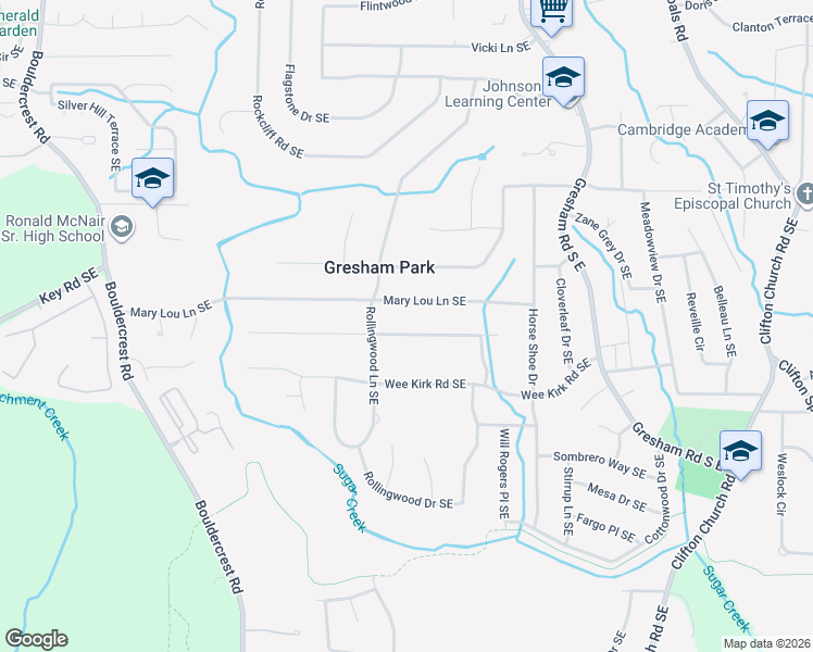 map of restaurants, bars, coffee shops, grocery stores, and more near 1824 Caribaea Trail Southeast in Atlanta