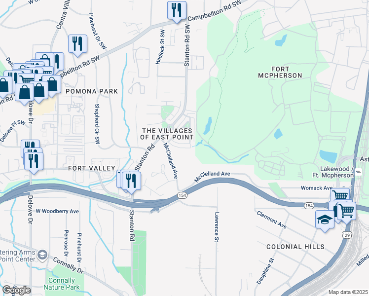 map of restaurants, bars, coffee shops, grocery stores, and more near 26 Laurel Green Way in Atlanta