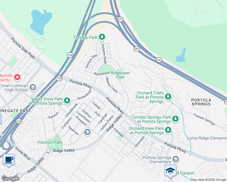map of restaurants, bars, coffee shops, grocery stores, and more near 29 Shaman in Irvine