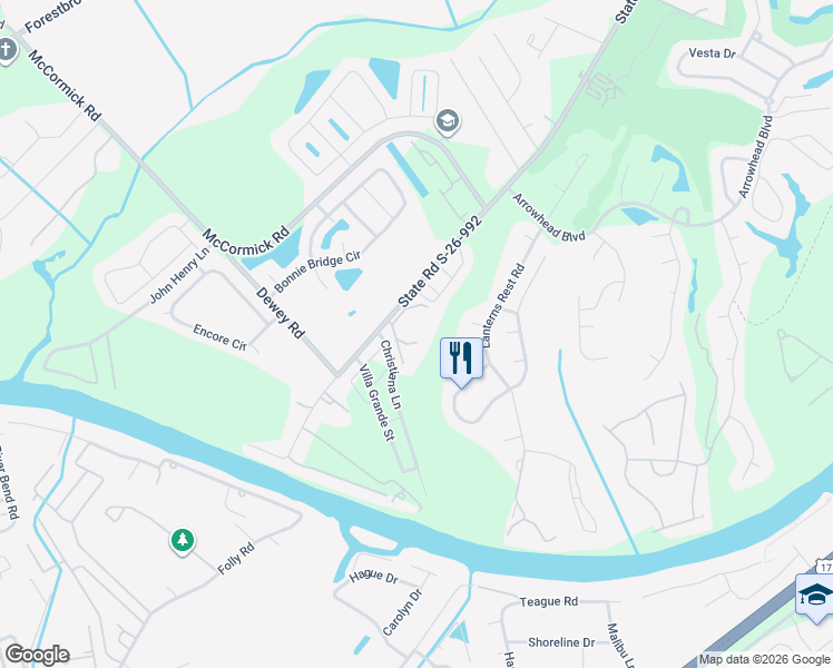 map of restaurants, bars, coffee shops, grocery stores, and more near 1133 Peace Pipe Place in Myrtle Beach