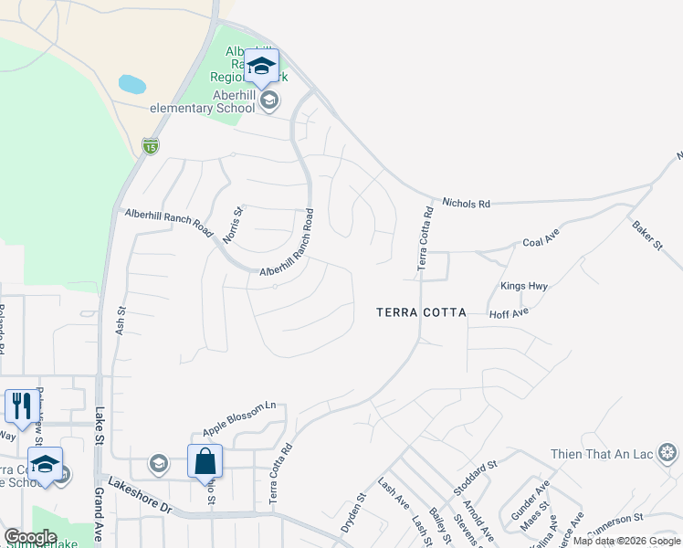 map of restaurants, bars, coffee shops, grocery stores, and more near 3904 Hudson Lane in Lake Elsinore