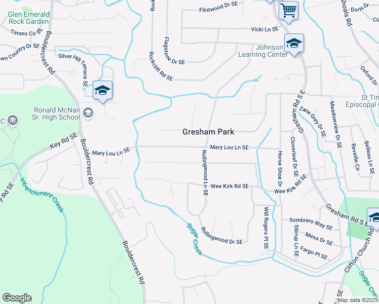 map of restaurants, bars, coffee shops, grocery stores, and more near 1750 West Caribaea Trail in Atlanta