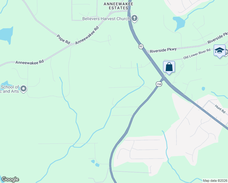 map of restaurants, bars, coffee shops, grocery stores, and more near 2767 Abby Brooke in Douglasville