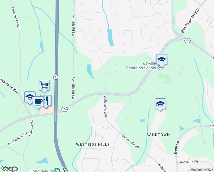 map of restaurants, bars, coffee shops, grocery stores, and more near 5515 Campbellton Road Southwest in Atlanta