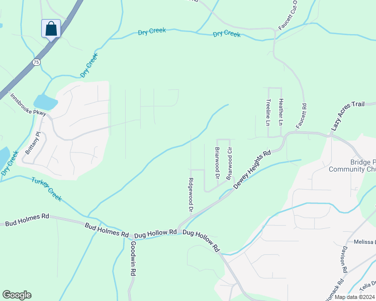 map of restaurants, bars, coffee shops, grocery stores, and more near 6860 Ridgewood Drive in Pinson