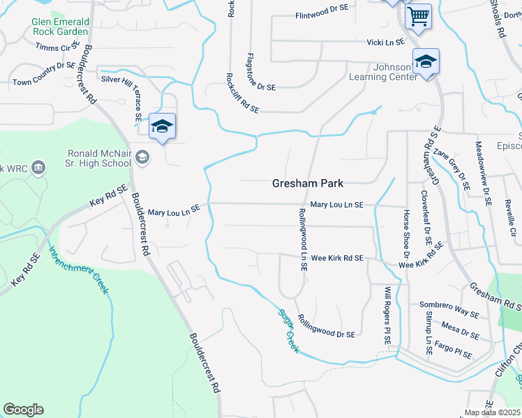 map of restaurants, bars, coffee shops, grocery stores, and more near 1745 Mary Lou Lane Southeast in Atlanta