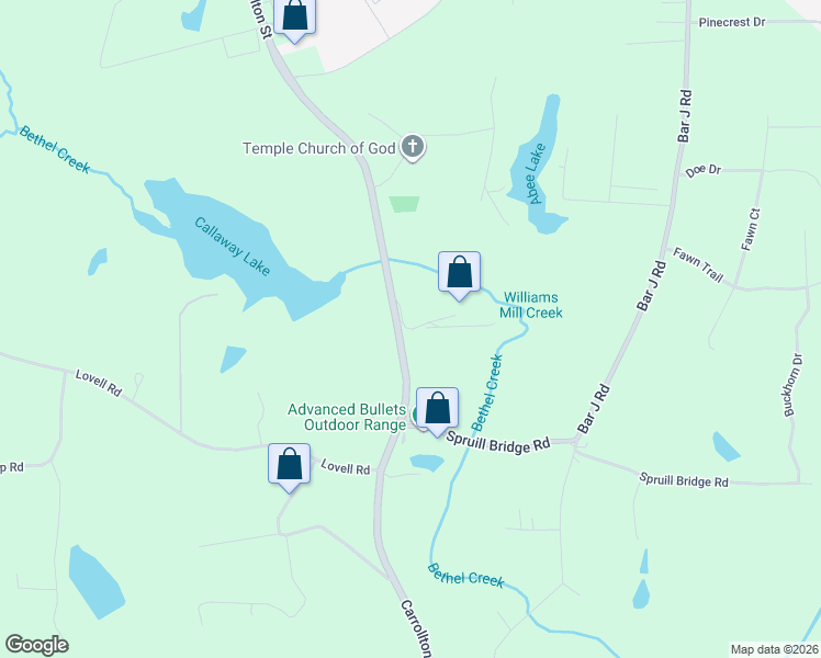 map of restaurants, bars, coffee shops, grocery stores, and more near 1338 Carrollton Street in Temple