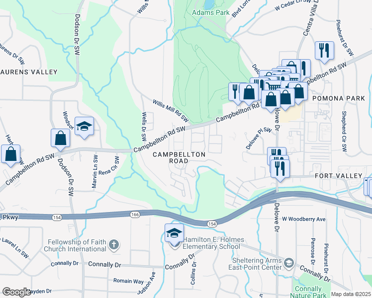 map of restaurants, bars, coffee shops, grocery stores, and more near in Atlanta