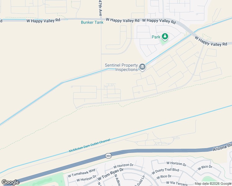 map of restaurants, bars, coffee shops, grocery stores, and more near Maricopa Trail in Surprise