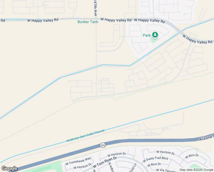 map of restaurants, bars, coffee shops, grocery stores, and more near Beardsley Csr in Surprise
